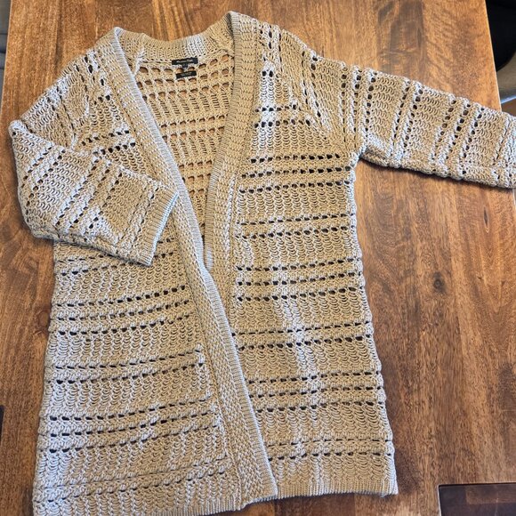 Massimo Dutti Open-Knit Cotton Cardigan Sweater Size Small - Picture 1 of 3